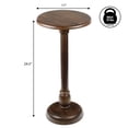thumbnail image 4 of JONATHAN Y Leopold 24.5" Cottage Designer Mango Wood Pedestal Round Drink Table and Decorative End Table, Dark Brown, END3006B, 4 of 5