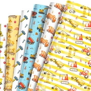 Adirasenotek Construction Wrapping PresNok Paper for Boy Kids 12 Large Truck Gift Wrap Tractor Wrapping Papers for Holiday Birthday Wrapping Paper Boy Kids DIY Crafts Gift Wrapping (20x27In)