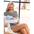 thumbnail image 4 of Oudiya Women Maternity Tops Short Sleeve Nursing Shirts Double Layer Breastfeeding Blouse Pregnancy Clothes S-XXL, 4 of 7
