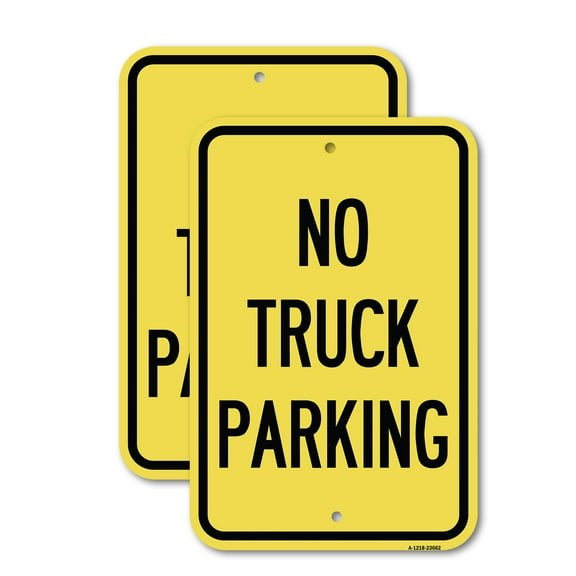 (2 Pack) No Parking Sign No Truck Parking | 12" X 18" Heavy-Gauge Aluminum Sign | Rust Free Aluminum, Weather Resistant, Waterproof, Fade Resistant, 2 Pre-drilled Holes