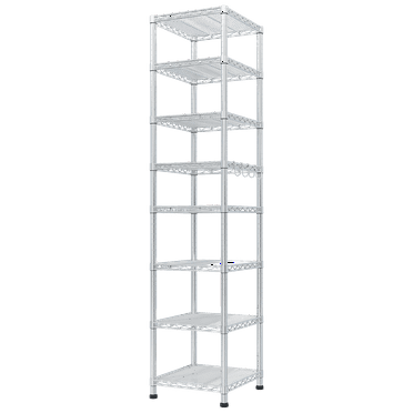 8 Tier Heavy Duty Storage Shelves, Wire Shelving Unit with Wheels NSF Metal Shelves for Storage Adjustable Garage Storage Rack Pantry Shelf Commercial Shelving, 70.87" H X 17.72''W