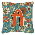 thumbnail image 1 of Carolines Treasures CJ2012-APW1414 Lettre A Fleurs Rétro Bleu Tissu Coussin Décoratif, 1 of 4