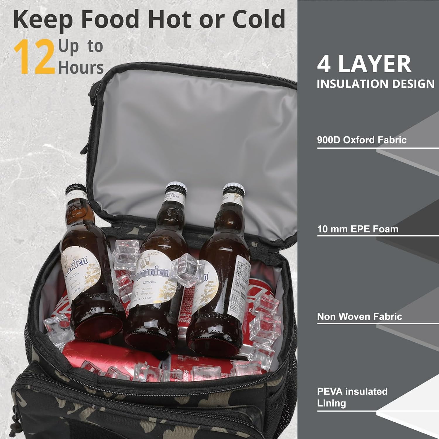 ATRIPACK 2 Compartment Lunch Bag,Leakproof Insulated with Adjustable Shoulder Strap Flag