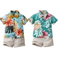 thumbnail image 6 of GYRATEDREAM Boys Shorts Set Summer Outfits Clothes Button Down Short Sleeve Shirt and Shorts Set Hawaii Shirts Sets for 3-4Y, 6 of 7