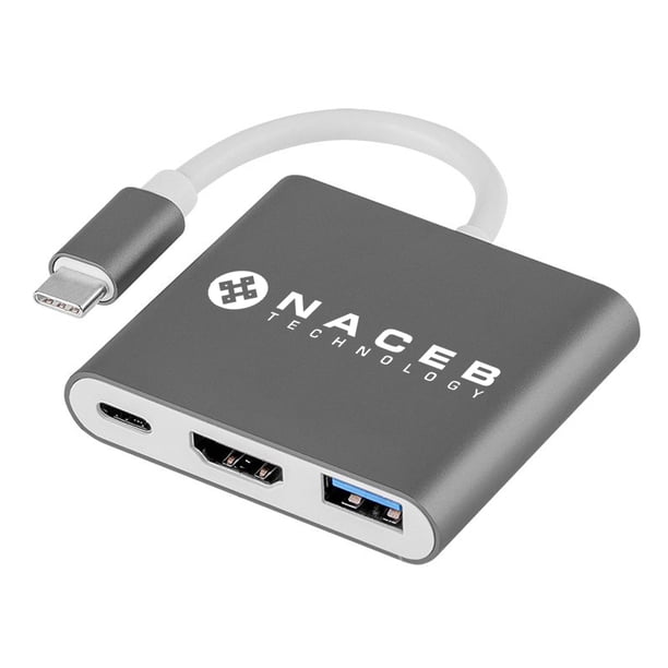 Adaptador Naceb Technology Adaptador Tipo C a HDMI-USB 3.0-PD Naceb Technology NA-0111