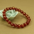 thumbnail image 3 of Angelstones Natural Six Words Red Agate 8mm Round Beads Stretch Bracelet 7" Unisex, 3 of 4