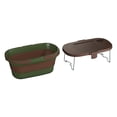 thumbnail image 2 of Cesta de picnic plegable con asas y tapa organizadora, recipiente plegable a prueba de fugas Café verde, 2 of 9