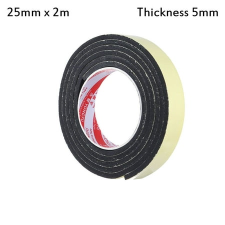 

1pcs Home Improvement Sound insulation Window Door Waterproof Weather Stripping Seal Strip Rubber Strip Tape Foam Sponge Single Sided Adhesive 25MM X 2M THICKNESS 5MM