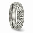thumbnail image 4 of Grey Titanium Ring Band Wedding Polished Textured, 4 of 6