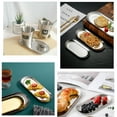 thumbnail image 5 of Bathroom Organizers and Storage, Jewelry Desk Organizer Tray, Oval Stainless Steel Small Serving Trays Towel Storage Dish Plate Tea Fruit Trays Jewel Plate Decorative Storage Tray, 7" x 3.2", Gold, 5 of 7