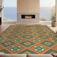 thumbnail image 2 of Design&I 8'x10' Washable Area Rug Extra Large Skid-Resistant Low Profile Orange Funky Vibrant Symmetrical Border Contrasting Tones Classroom for Living Room, Family, 2 of 7