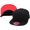 Black/Red, variant on 6-Panel Flat Brim Snapback Solid Colored Underbrim Cotton Adjustable Baseball Cap Hat