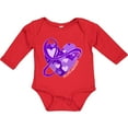 thumbnail image 3 of Inktastic Epilepsy Awareness Purple Ribbon Around Heart Boys or Girls Long Sleeve Baby Bodysuit, 3 of 5