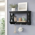 thumbnail image 2 of RiverRidge Home La Crosse 3 Hook Wall Shelf - Black, 2 of 5