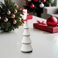 thumbnail image 2 of Bfogop White Christmas Tree Figurines Tabletop Tree 9.5 Inch Small Wooden Christmas Trees Figurine Home Decor Decorative Xmas Trees for Table Indoor Decor Elegant Fireplace Living Room, 2 of 6