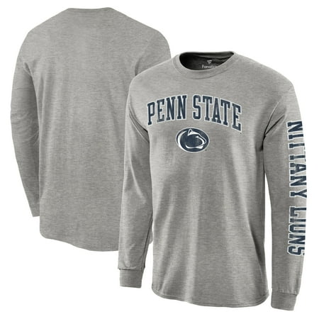 Penn State Logo Square - Penn State Nittany Lions Fanatics Branded Distressed Arch Over Logo Long Sleeve Hit T-Shirt - Gray