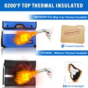 6200°F Fireproof Document Bag with Lock, Upgraded Fireproof Bag with Zipper/Reflective Strip, 9 Layers of Heat Insulated Materials, Fireproof Money Bag for Cash, 14.2x11 Fireproof Pouch