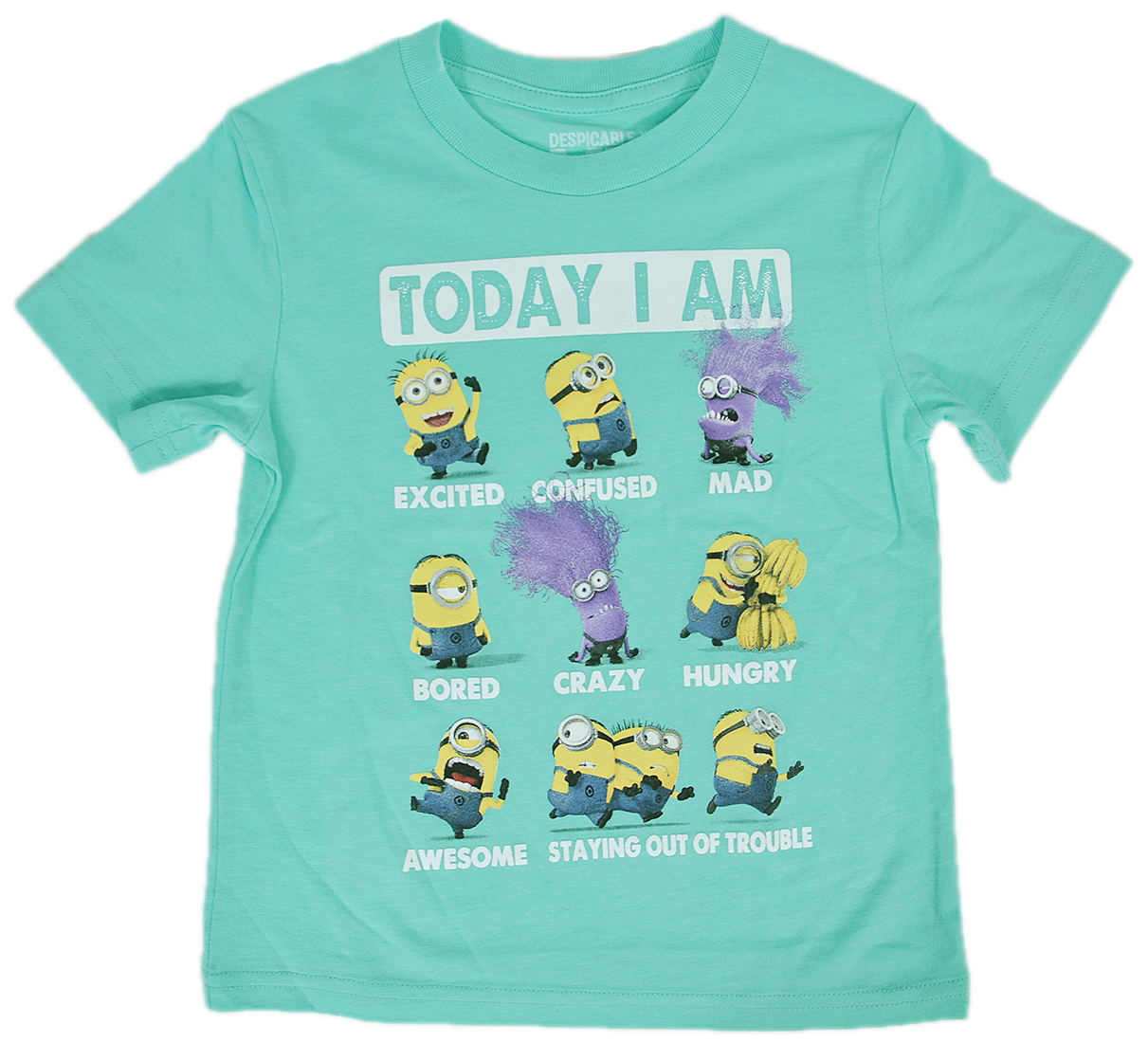 Minions Despicable Me Minions Toddlers TShirt Mint Green Today I Am