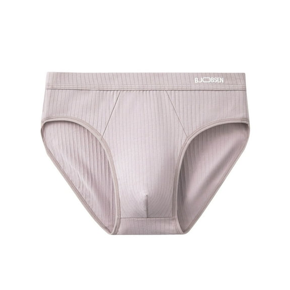 Jalioing Men's Comfortable Underwear Briefs Solid Color Stretchy Breathable Underwear Cotton Underpants for Men