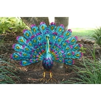 PEACOCK / Metal Garden Decor / Fanned Out Tail / all occasion gift/gorgeous.