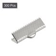 thumbnail image 3 of Uxcell Ribbon Crimp Clamp Ends, 20mm Bookmark Pinch Cord End Clasps for DIY Silver Tone 300Pack, 3 of 6