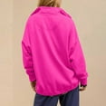 thumbnail image 6 of VISALY Pullover Sweatshirt for Womens Oversized Sweatshirt Casual Button Up Mock Neck Pullover Tops Long Sleeve Shirts Fashion Outfits Clothes Lightweight Sweatshirt Hot Pink S, 6 of 8