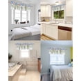 thumbnail image 5 of Blue Spring Floral Curtain Valance for Windows/Living Room/Kitchen/Bathroom/Café, Short Rod Pocket Tier Curtain Window Panel Green Summer Botanical Watercolor Flower Topper Curtain 54''x18'', 5 of 6