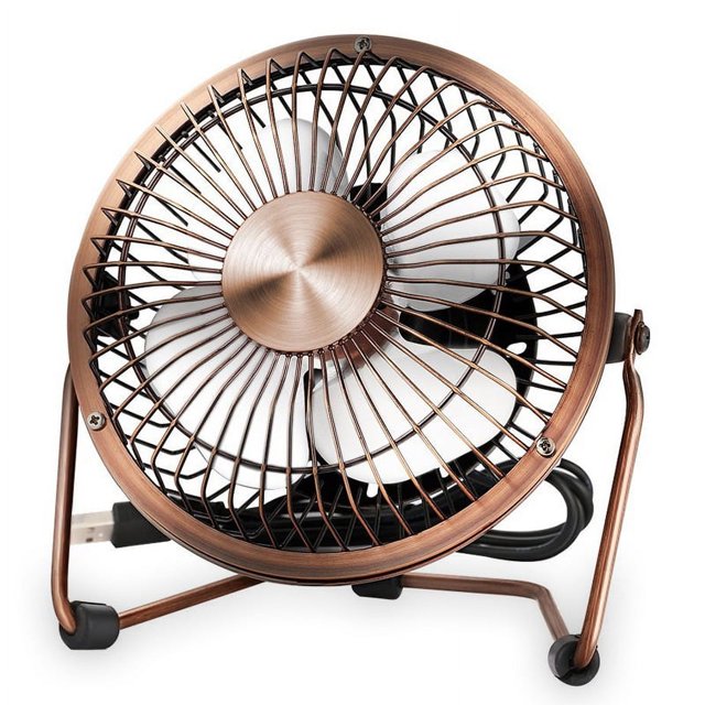 ZHAOCHENG Miniventilador de escritorioUSBFlexibleRotación de 360°Ventilador de escritorio con carcasa metálicaUSBSilencioso4 pulgadaspara computadoras portátilesoficinacasaPCComputadoraBronce