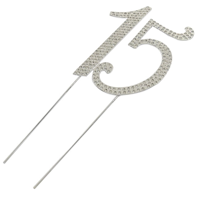 Adorno para Pastel Verkelly Plateado 21 cm con Piedras Brillantes 15º