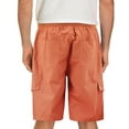 thumbnail image 3 of Men's Drawstring Elastic Waist Multi Pocket Lightweight Cotton Cargo Shorts (Orange, 34), 3 of 4