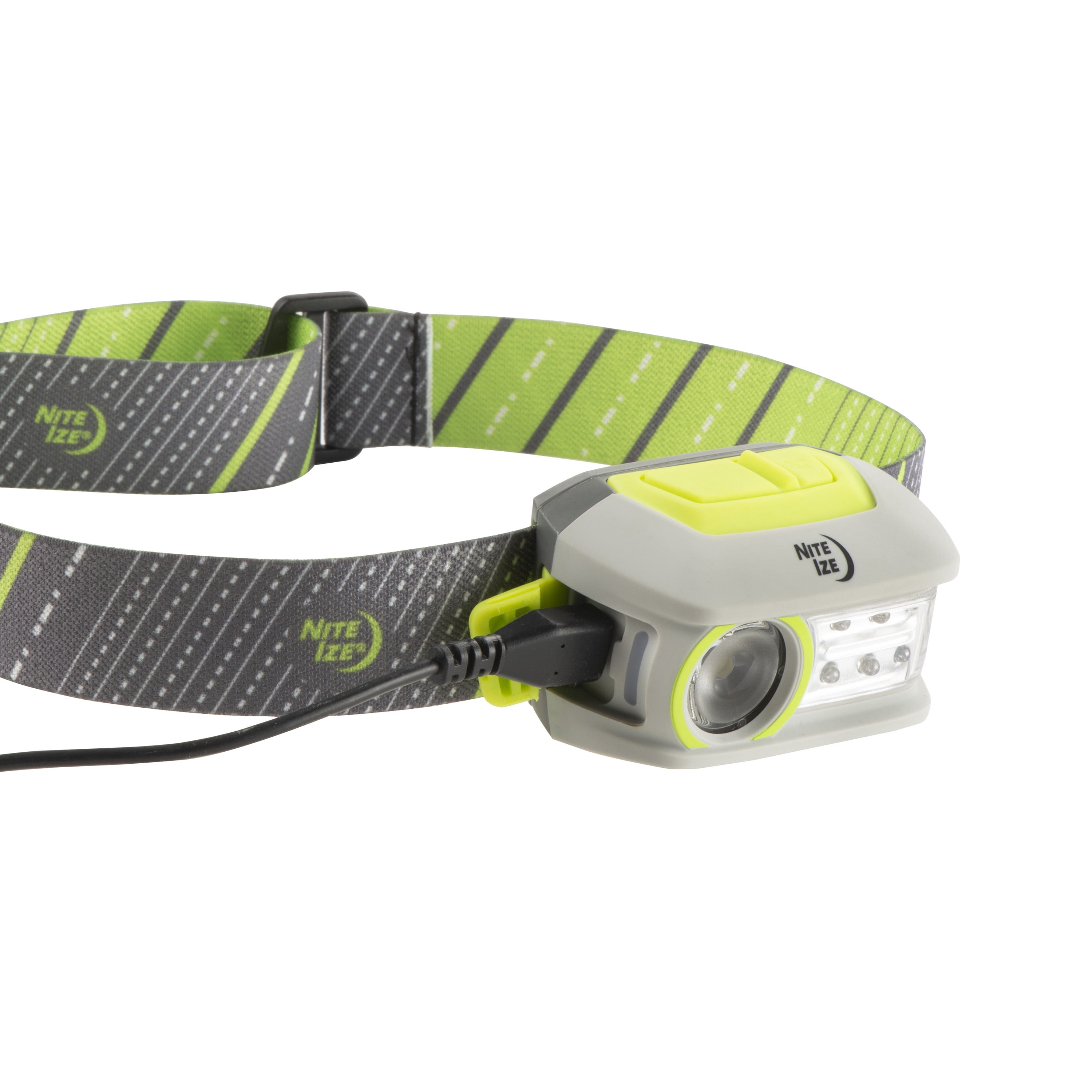 Nite Ize R300RH-17-R8 Radiant 300 Rechargeable LED Headlamp, 300 Lumen Headlight with USB Recharging Cord, Red + White LED's, Multiple Modes Plus Lockout, Green