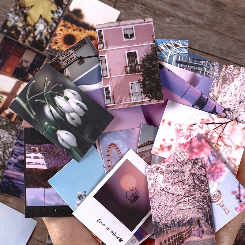 Yooma Material Book - Wishing Society Series Retro Creative Collage Hand Account Base Material Paper, 50 Sheets, 6 Styles