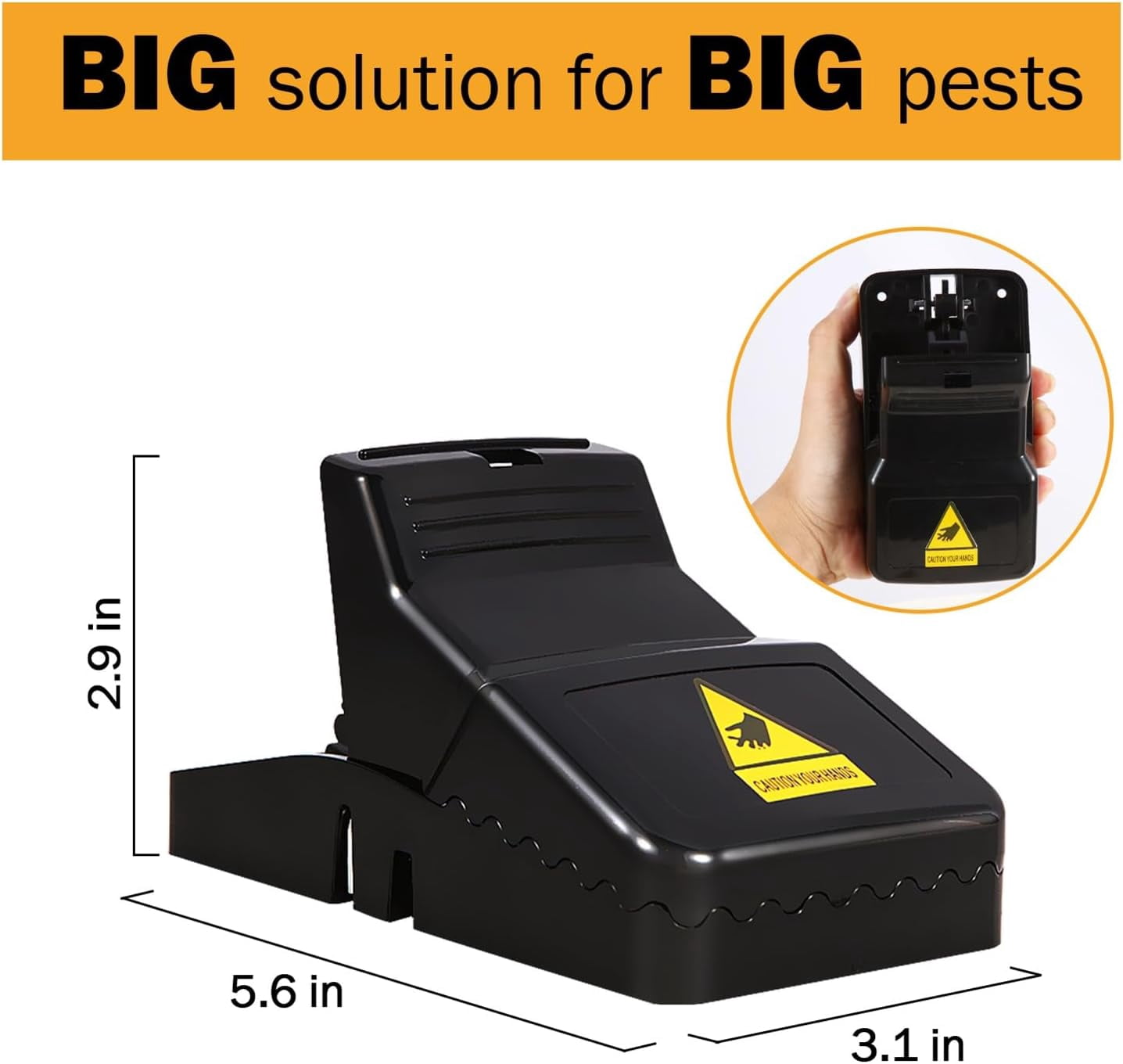 Rat Trap, Large Mouse Traps, Mouse Traps Indoor for Home, Instant Kill Traps for Mouse Rat Chipmunk, Quick Set Up and Reusable - 6 Pack, Black
