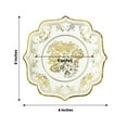 thumbnail image 3 of CUITING 25 Pack White Pink Paper Dessert Plates in Damask Floral Pattern  8” Round Disposable Salad Appetizer Plates with Scalloped Rims - 300 GSM, 3 of 11