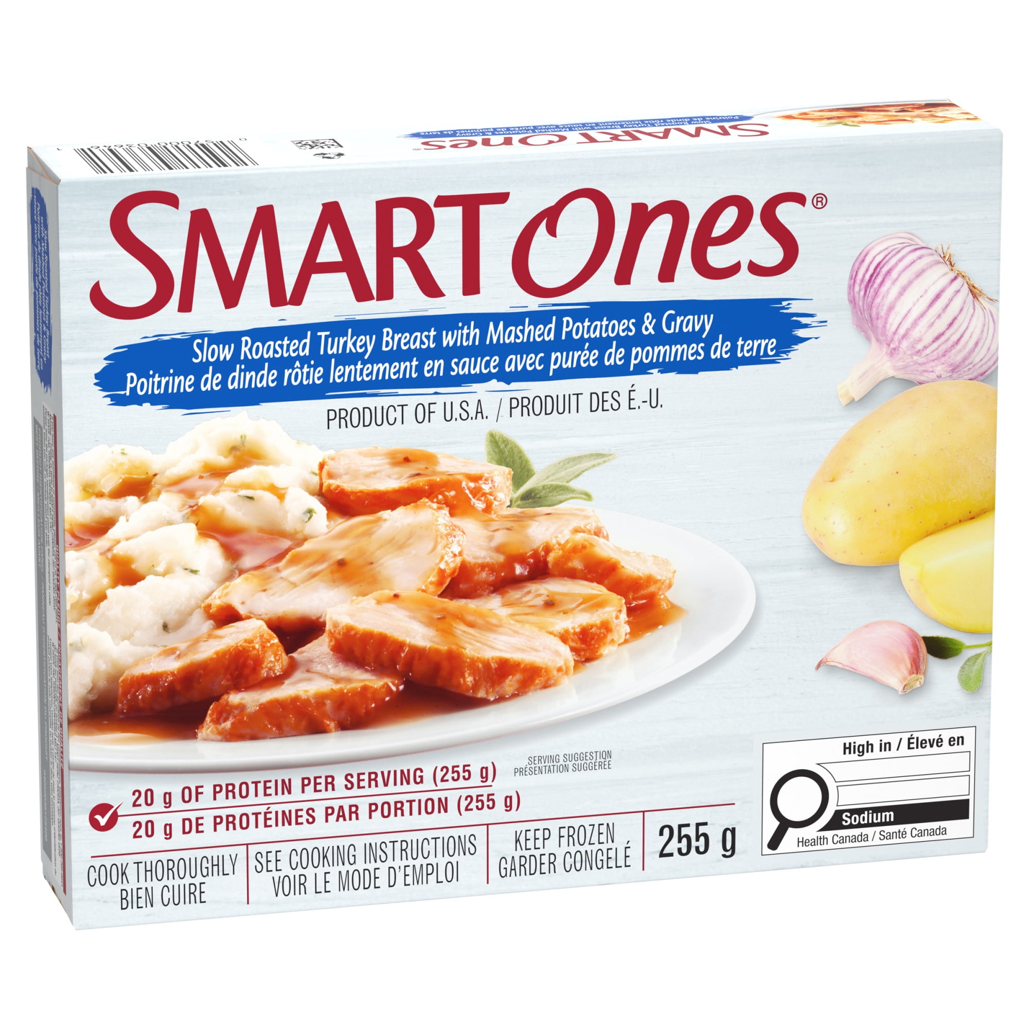 Repas Congelé Poitrine De Dinde Rôtie Lentement En Sauce Avec Purée De Pommes De Terre, 1 Boîte, Pour Un Repas Contrôlé En Portions Facile, Sans Couleurs Ou Saveurs Ou Artificiels SOS POIT DINDE ROTIE 255GM12