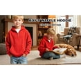 thumbnail image 3 of Fancifize Boy's Waffle Knit Hoodies, Quarter Zip Hoodede Sweatshirts with Pockets, Boys Fall Daily Wear Pullover Tops 4-14 Years, 3 of 6