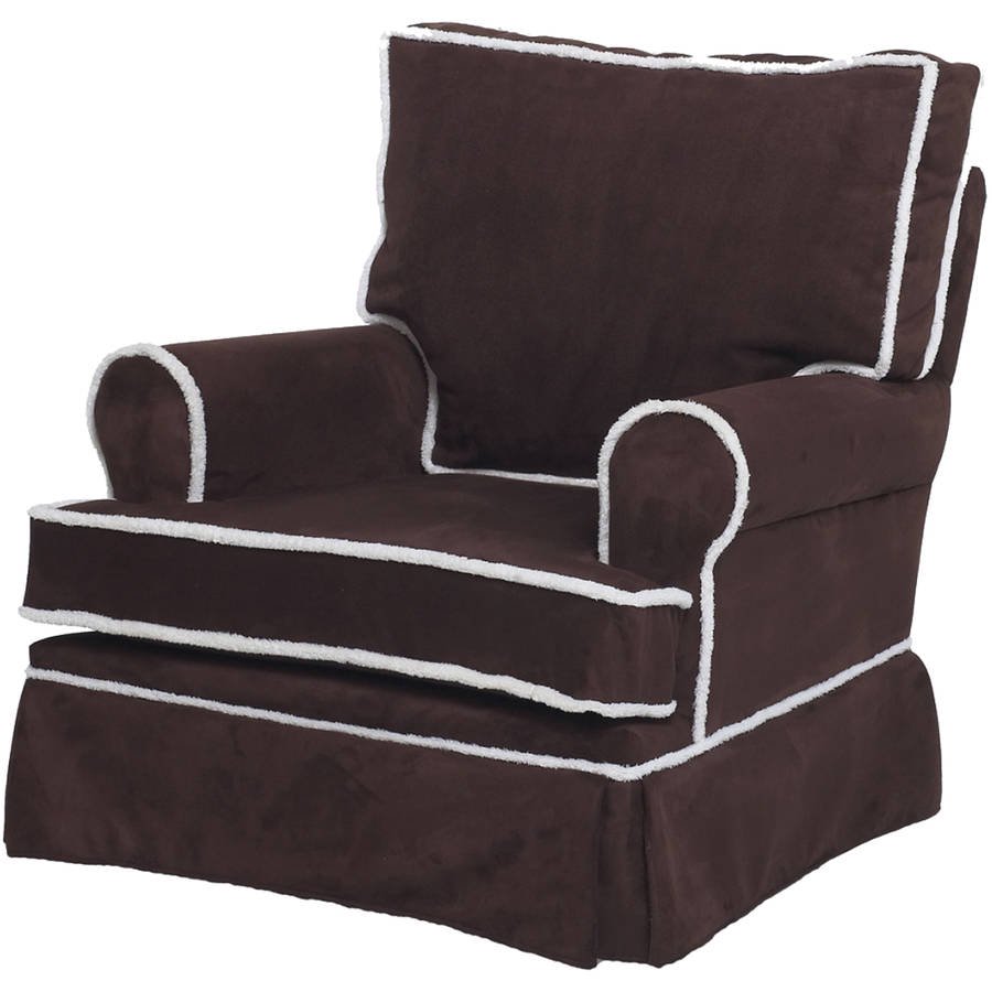Newco International - Microfiber Square Back Glider, Chocolate