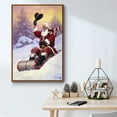 thumbnail image 5 of Here Comes Santa - Framed Gallery Wrapped Holiday Canvas - 17 x 25 - Rosewood Frame, 5 of 8