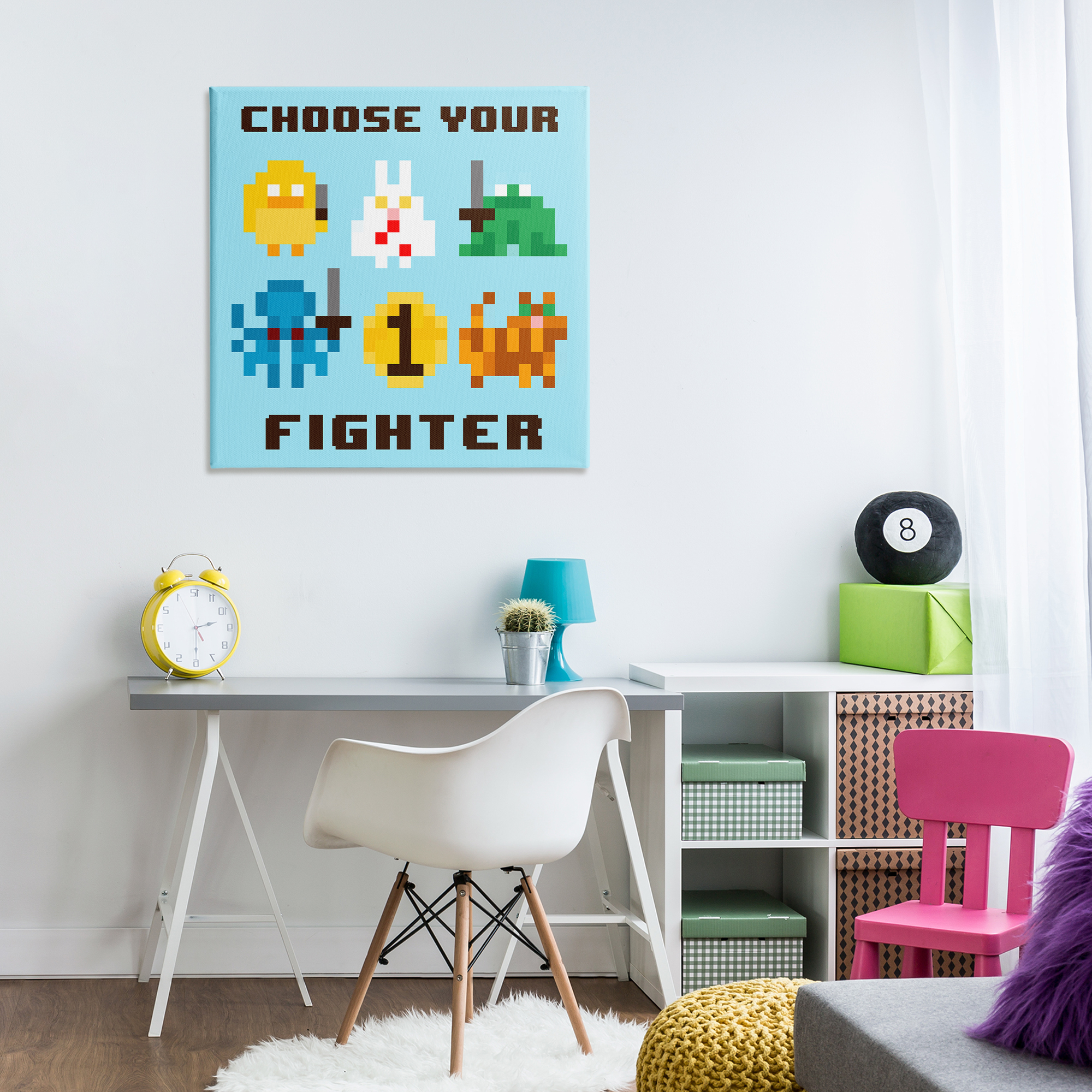 Stupell Industries Choose Your Fighter Entertainment Painting Wrapped Canvas Art Print Wall Art, 30 x 30