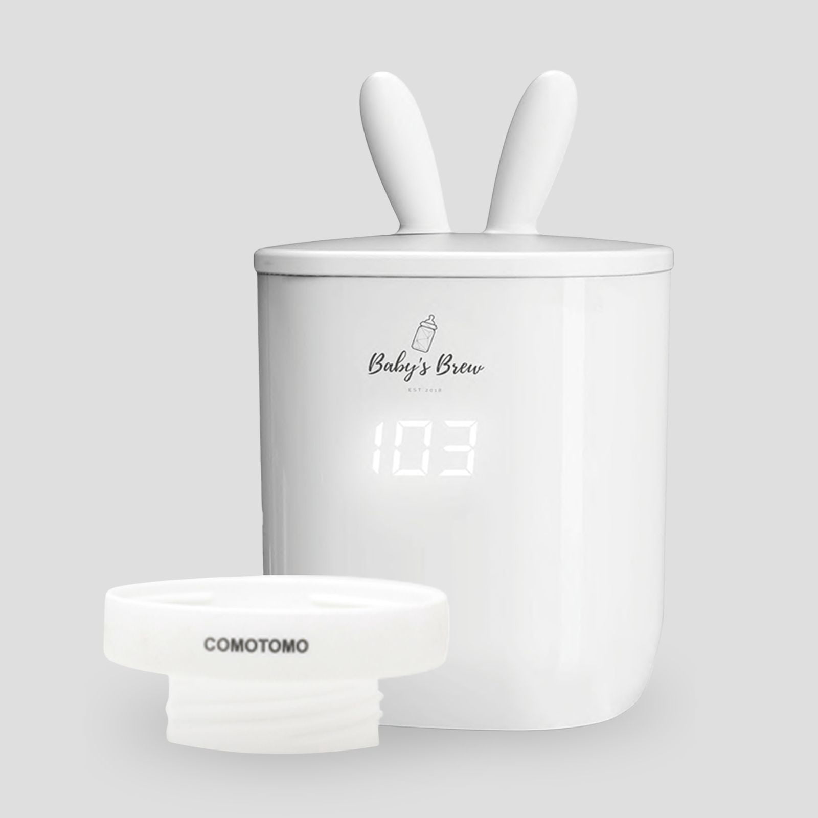 Portable Baby’s Brew Bottle Warmer + Como Tomo Adapter – USB-C Rechargeable, Cordless Feeding On-the-Go