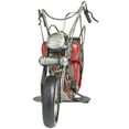 thumbnail image 6 of 18" x 9" Red Metal Handmade Vintage Style Motorcycle Sculpture with Flames on the Gas Tank, by DecMode, 6 of 8