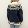 thumbnail image 2 of JUUNthy Womens Knit Cardigan, Long Sleeve Button Front Vintage Graphic Casual Fashion Sweater Outwear Lake Blue M, 2 of 11