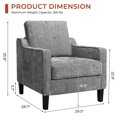 thumbnail image 2 of TLSUNNY Accent Chair, Reading Chair Armchair , Mid Century Upholstered Comfy Chair for Apartment, Living Room, Waiting Room, Dark Gray, 2 of 9