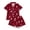 00@Brick Red1206, variant on Elegyee Toddler Girls 2 Piece Halloween Pajama Sets Button Down Shirt Shorts, Size 3-4