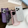 thumbnail image 5 of for iPhone Case,Cute Glitter Sparkle Sparkly Silicone Cat Ear Translucent Frame Shape Camera Lens Protection Soft Shockproof Phone Case (Black,iPhone 13 Pro Max), 5 of 6