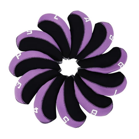 11 Pieces Neoprene Golf Iron Headcover Protect Case Golf Club Head Cover Embroidery Number 4-9,P,S,A,L ,