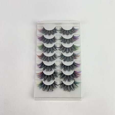 Aethelredine Beauty False eyelashes 3D eyelashes colored eyelashes dramatic colored eyelashes soft and fluffy intelligent false eyelashes