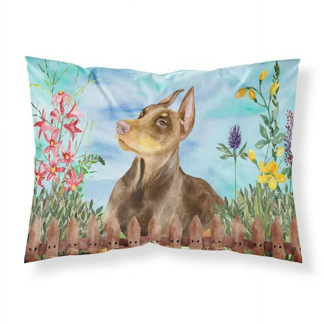 Carolines Treasures CK1271PILLOWCASE Doberman Pinscher Tissu de Ressort Taie d'Oreiller Standard