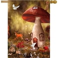 thumbnail image 2 of Fantastic Wonderland Landscape with Mushrooms Deer Lion and Pigeon Garden Flag 28 x 40 Inch, Double Sided Outdoor Decorative Welcome Yard Flags for Home House Lawn Patio, 2 of 2