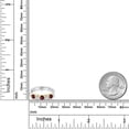 thumbnail image 6 of Gem Stone King 925 Silver and 10K Yellow Gold Red Rhodolite Garnet and White Moissanite Wedding-Bands Ring for Women | 0.98 Cttw | Round 3.5MM | Gemstone January Birthstone | Size 5, 6 of 7